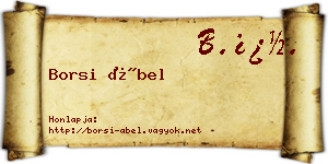 Borsi Ábel névjegykártya