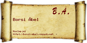 Borsi Ábel névjegykártya
