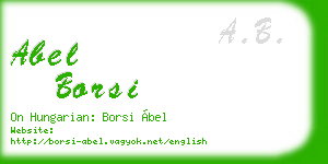 abel borsi business card